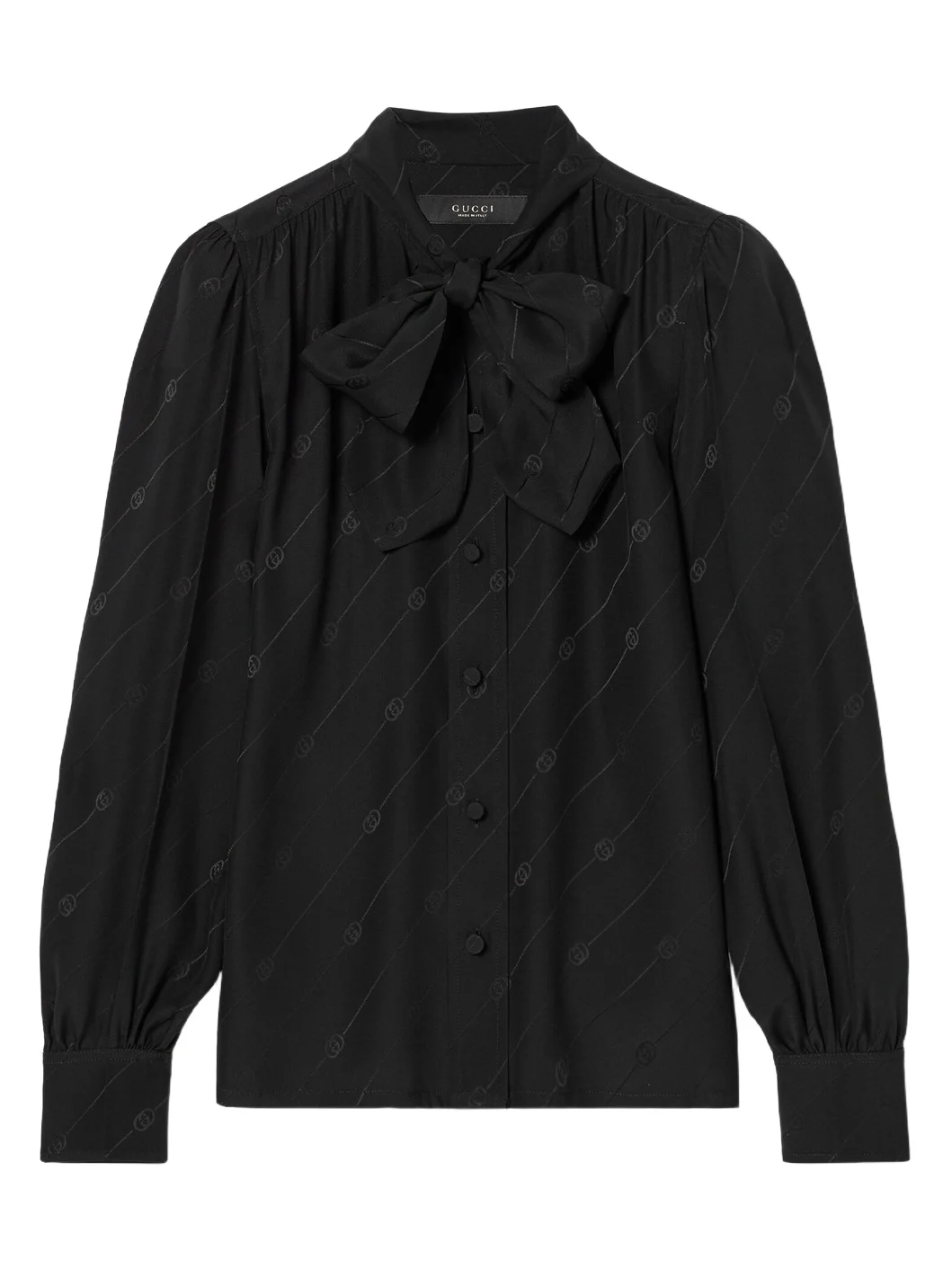 Silk Crêpe Satin Interlocking G Shirt Silk Crêpe Satin Interlocking G Shirt