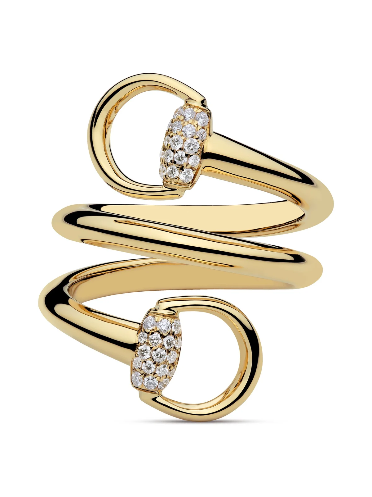 Gucci Horsebit Diamond 18k Contrarié Ring