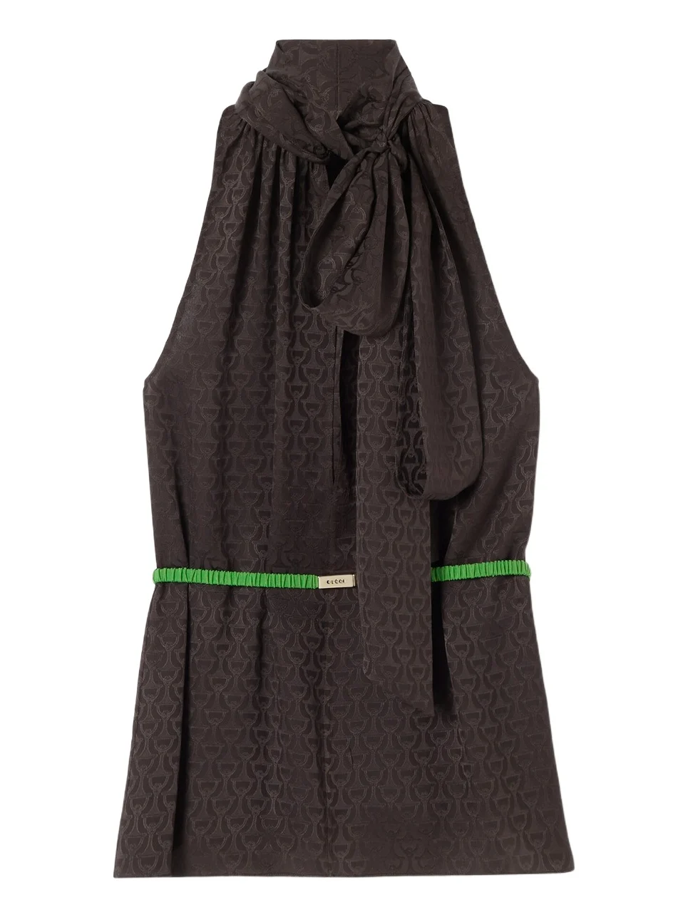 Gucci Horsebit Silk Jacquard Dress