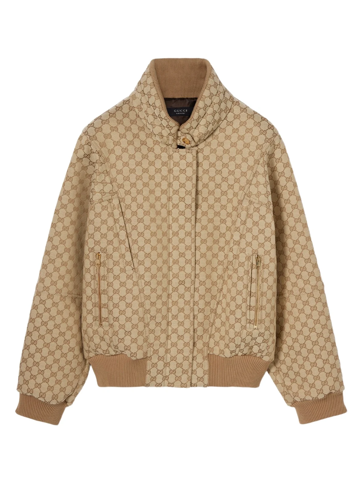 GG Cotton Canvas Fabric Zip Jacket GG Cotton Canvas Fabric Zip Jacket