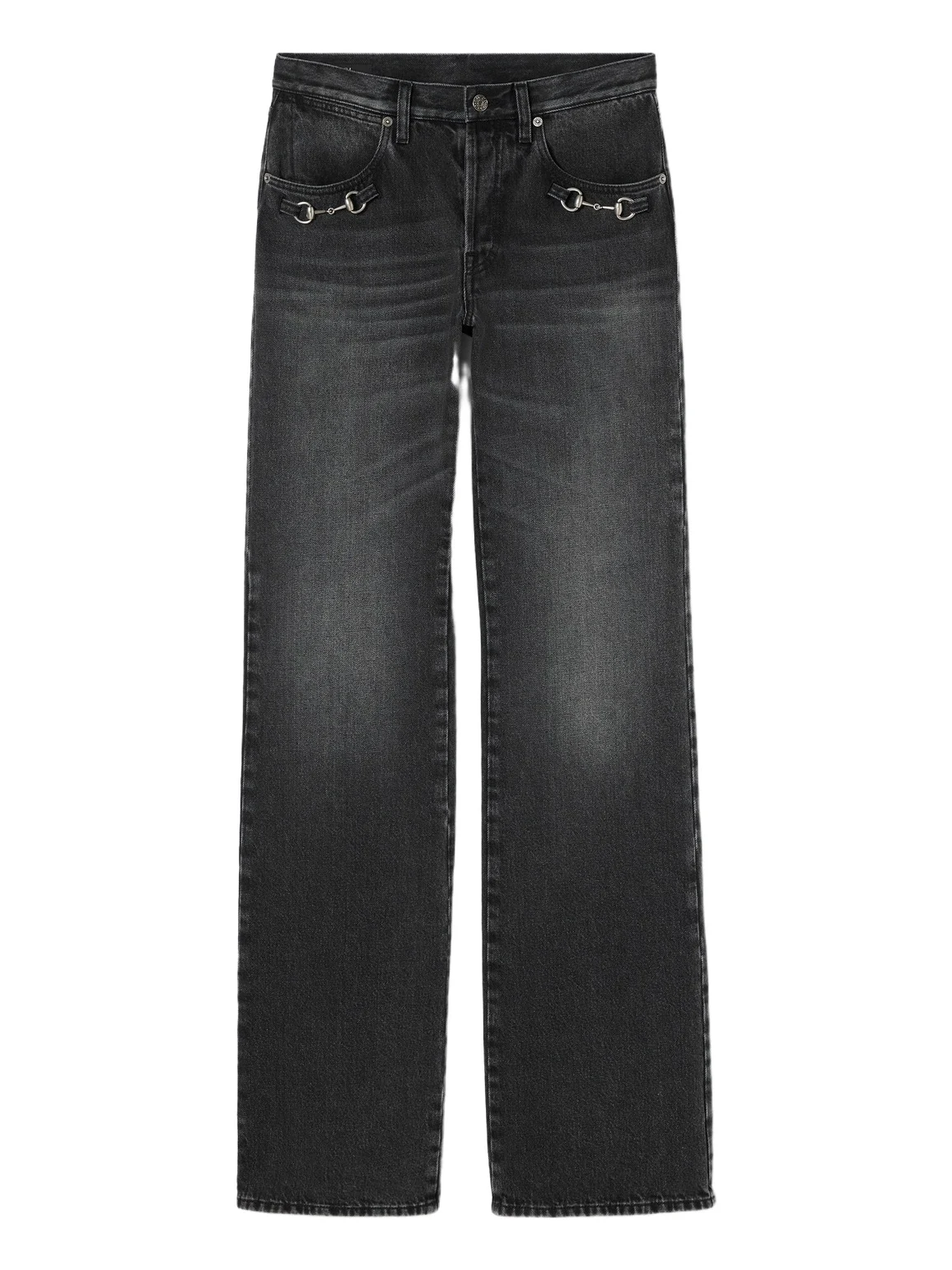 Cotton Denim Pants With Horsebit