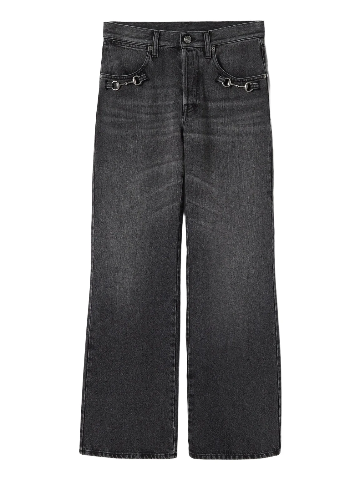 Cotton Denim Pants With Horsebit