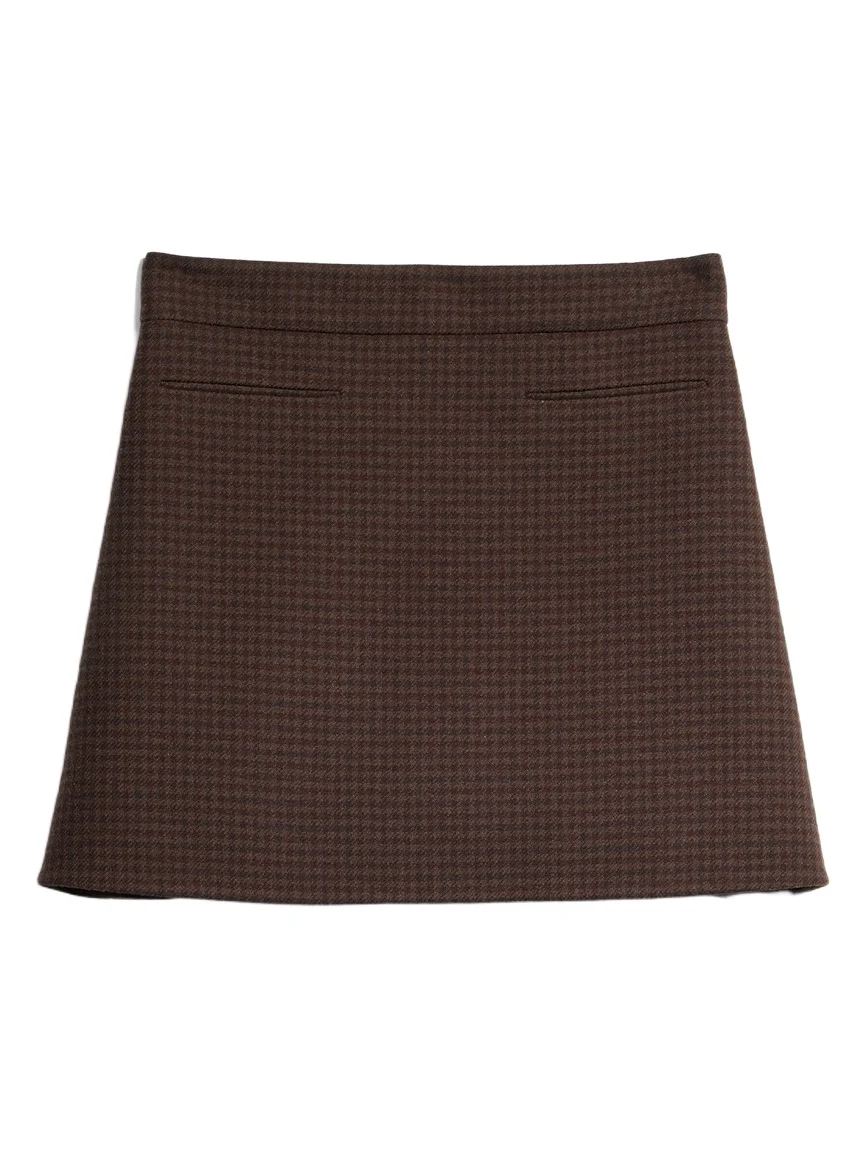 Gingham Wool Mini Skirt Gingham Wool Mini Skirt