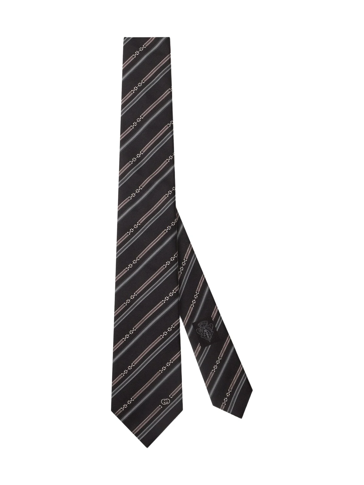 Gucci Interlocking G Horsebit Belt Silk Tie