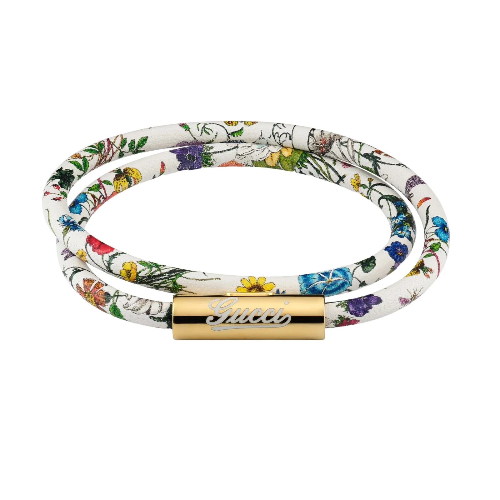 Gucci Leather Double Bracelet With Gucci Script