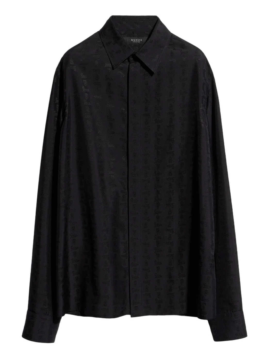 Gucci Silk Habotai Shirt With Jacquard Detail