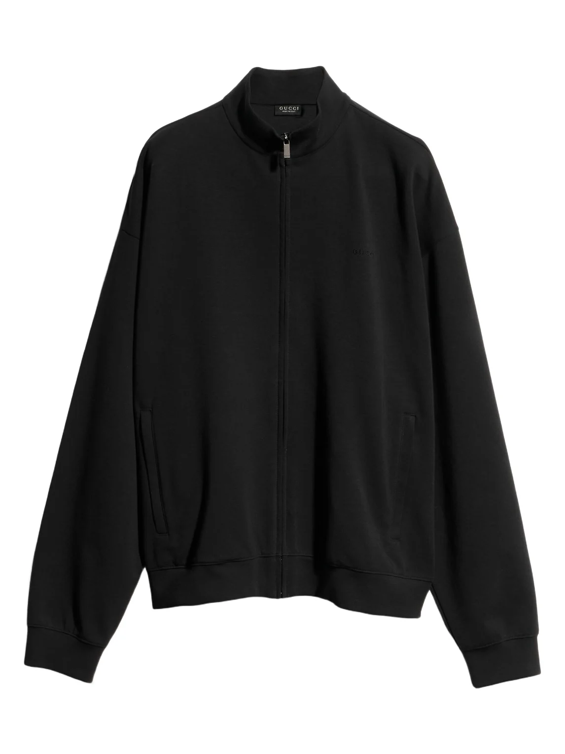 Cotton Jersey Zip Jacket With Embroidery Cotton Jersey Zip Jacket With Embroidery