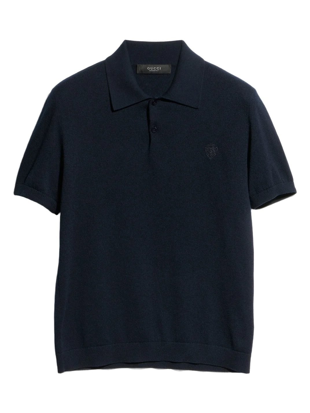 Gucci Knit Cashmere Polo Shirt With Embroidery