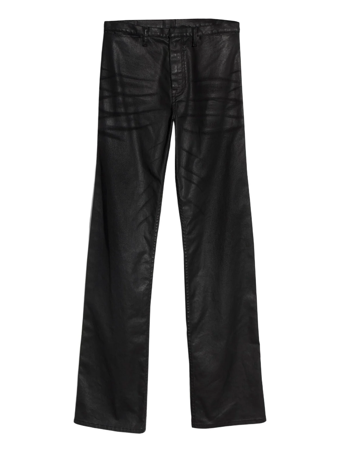 Coated Cotton Twill Denim Pants With Web