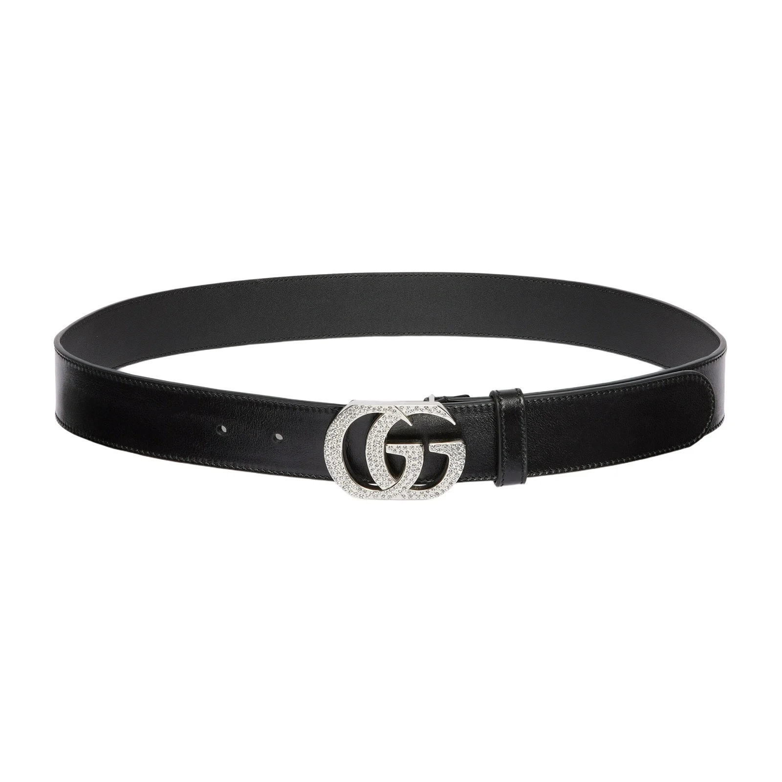 Gucci Belt With Double G Crystal Buckle