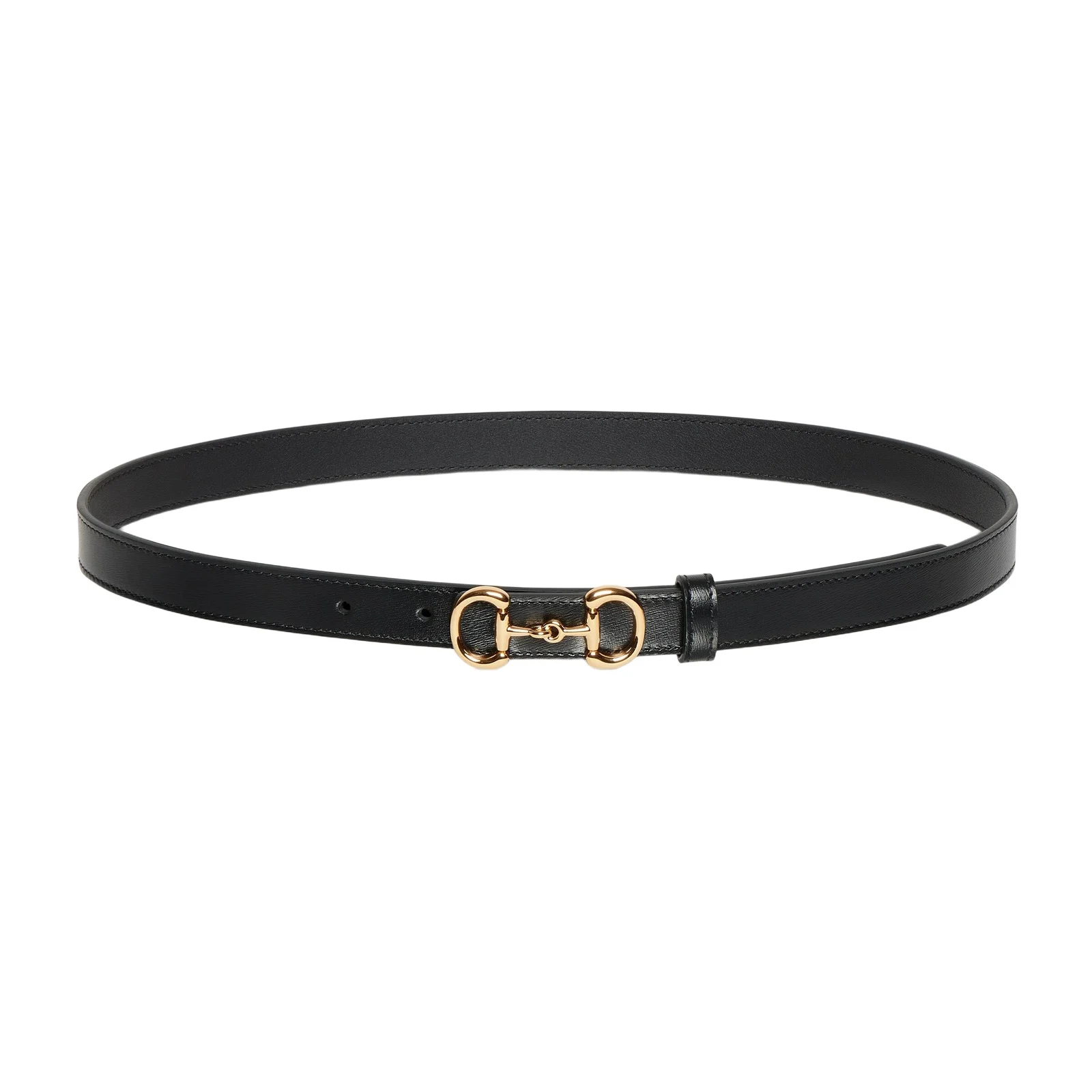 Gucci Thin Belt With Horsebit Buckle