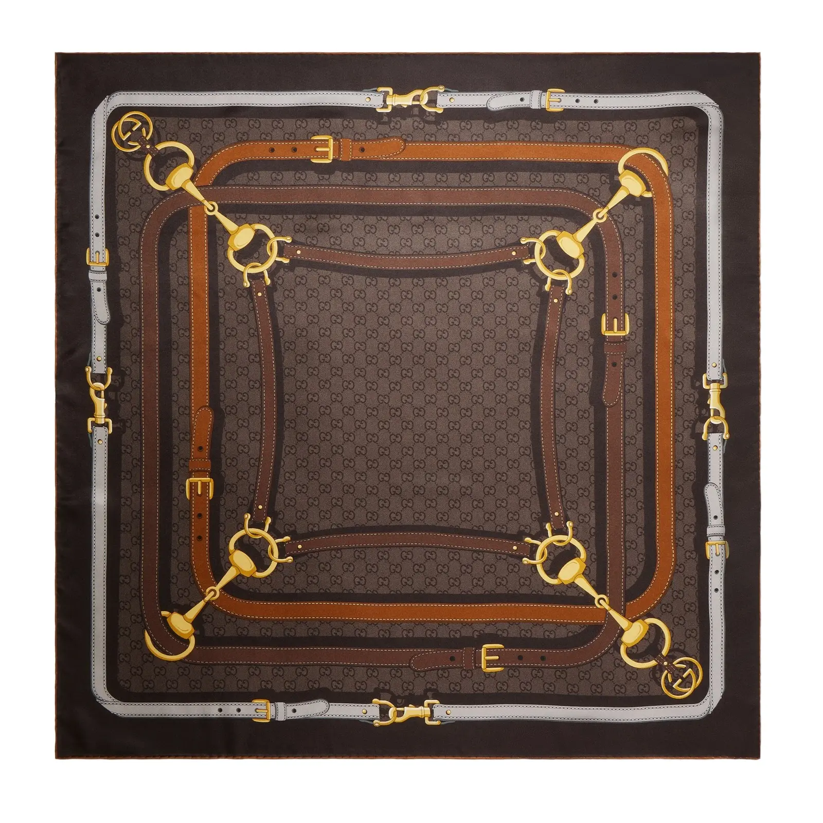 Gucci Printed GG Silk Twill Jacquard Carré