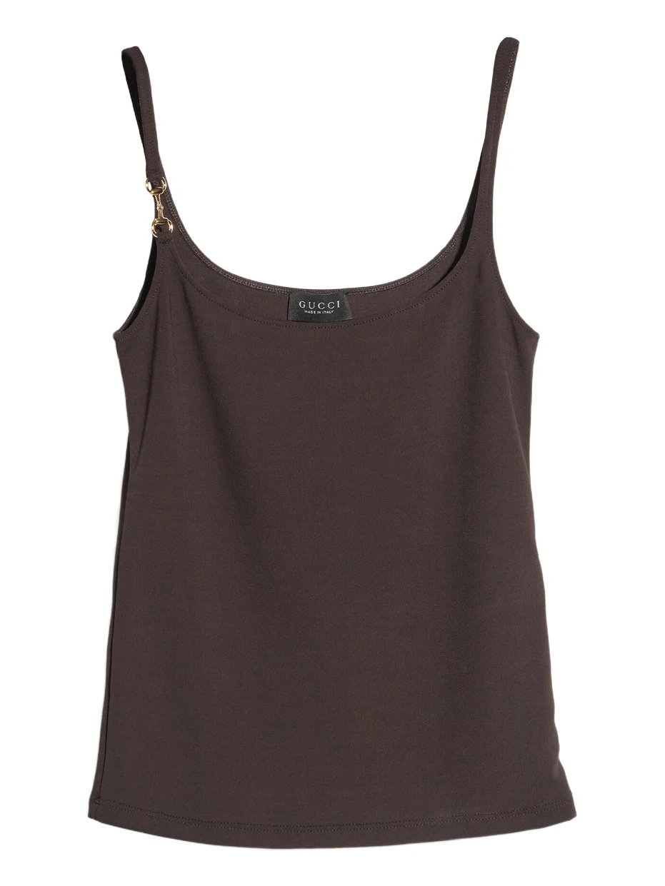 Gucci Viscose Crêpe Jersey Top With Horsebit