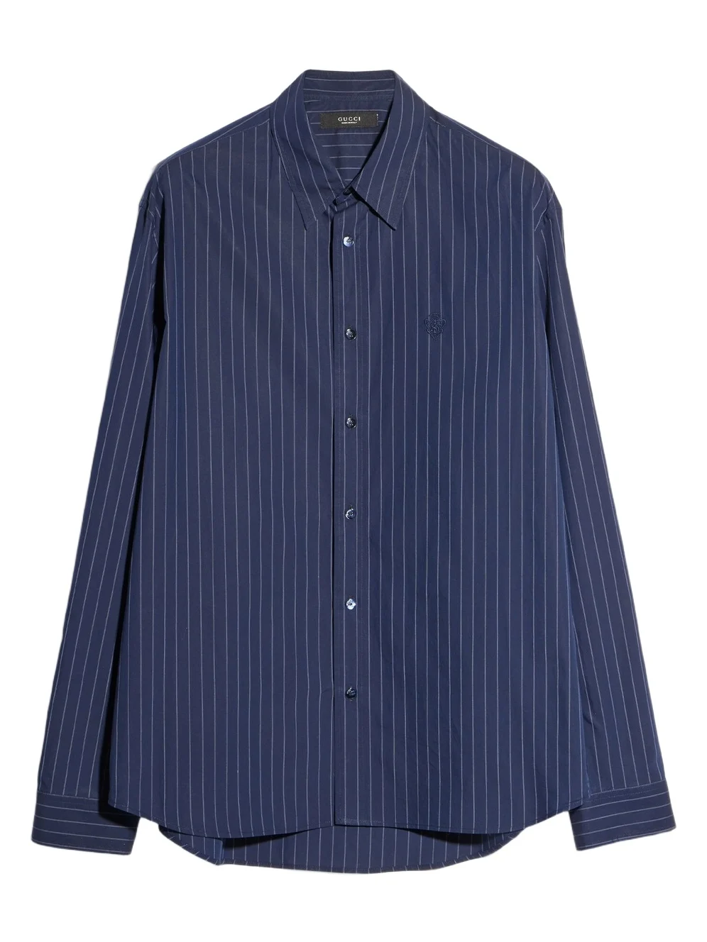 Gucci Pinstripe Cotton Shirt With Embroidery