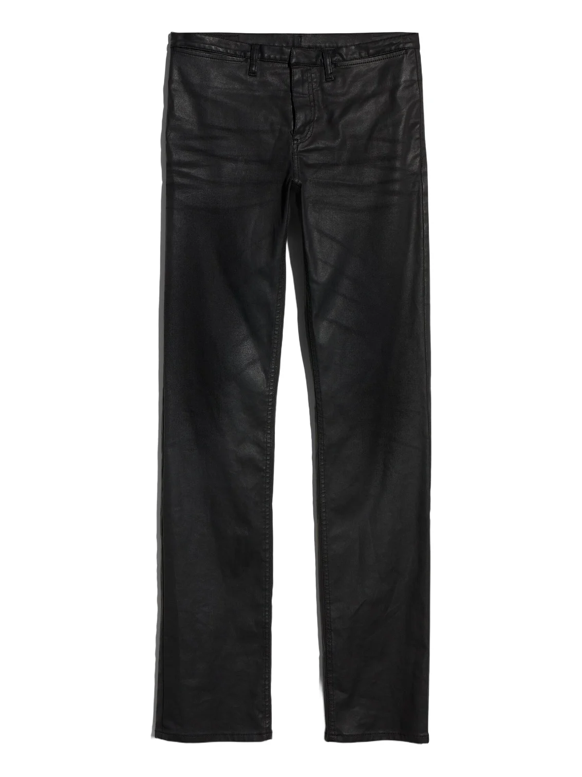 Coated Stretch Cotton Twill Denim Pants