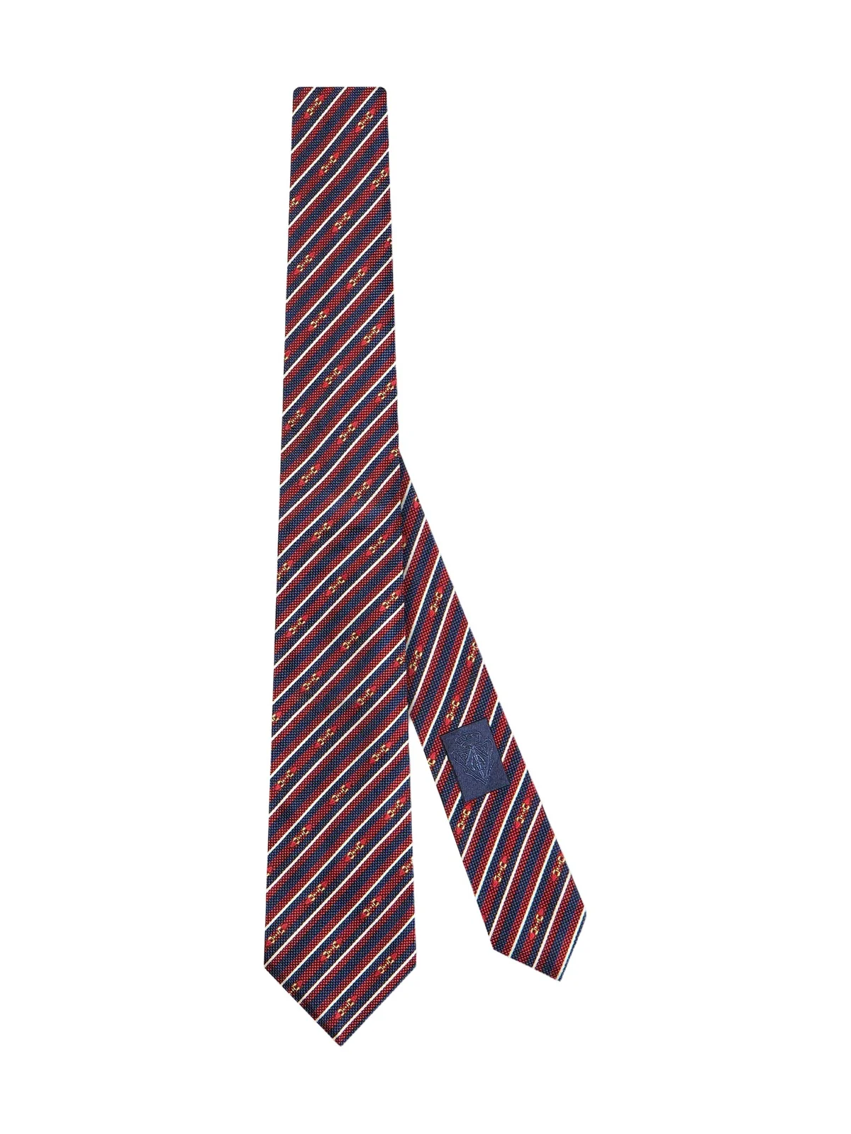 Gucci Striped Horsebit Silk Jacquard Tie