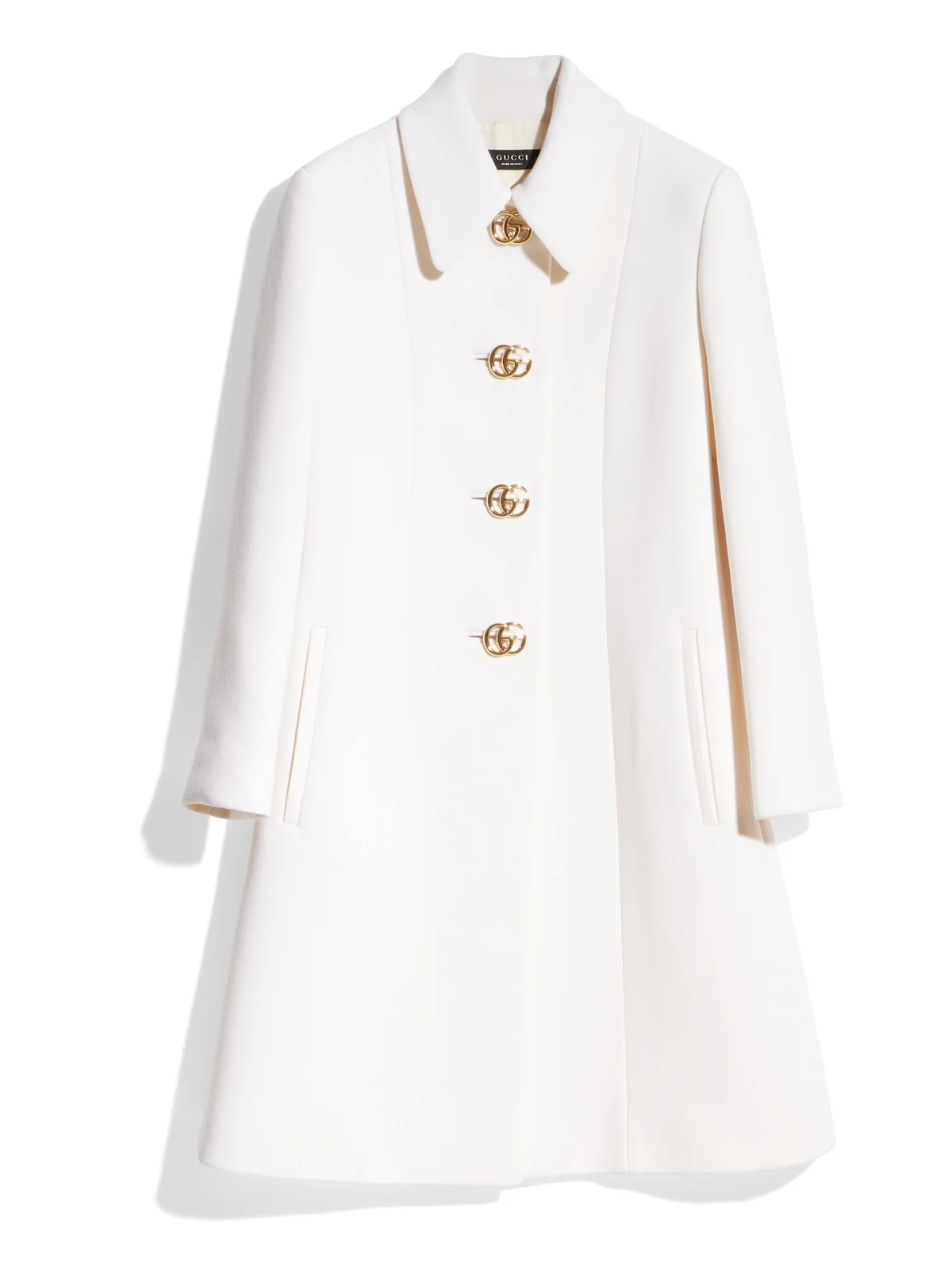 Wool Natté Coat With Double G Button Wool Natté Coat With Double G Button