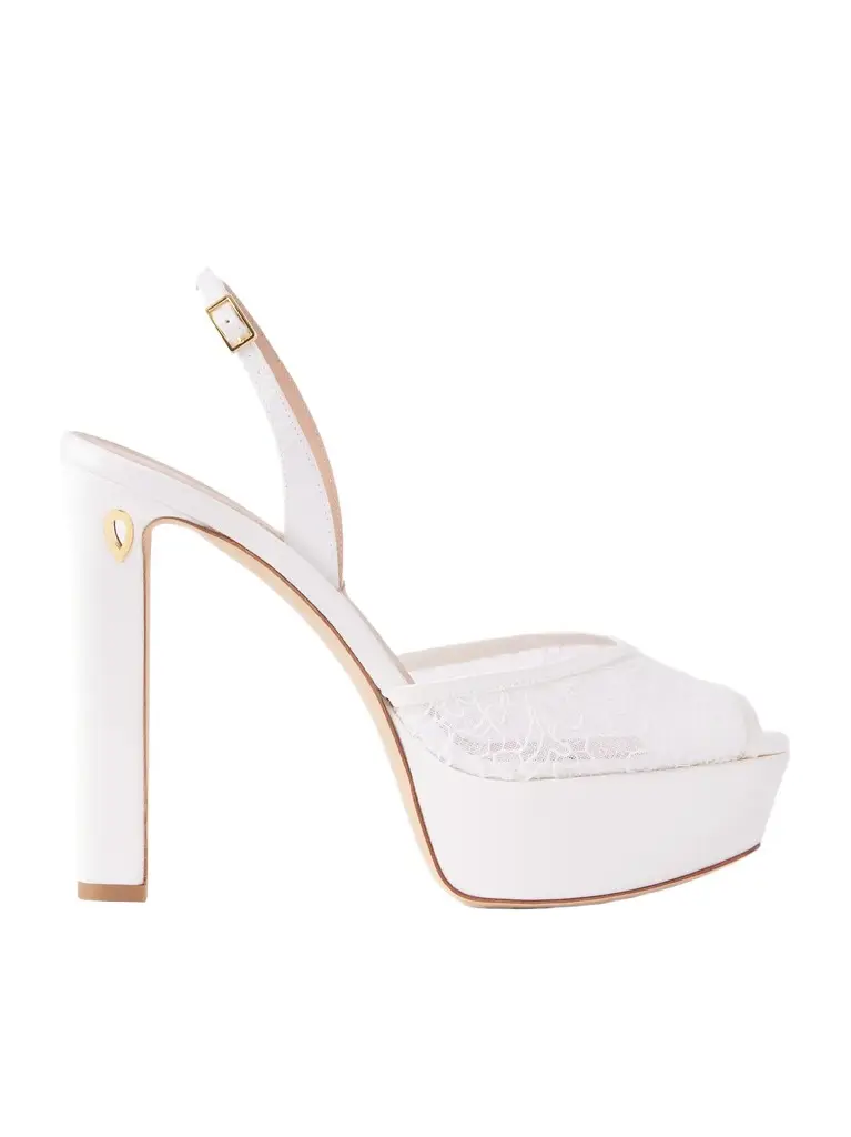 Jennifer Chamandi Antonio 130 satin-trimmed lace sandals