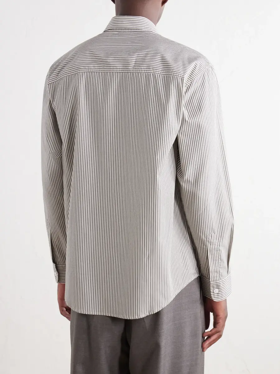 NN07 Quinsy App 5322 Embroidered Striped Supima Cotton-Poplin Shirt - Men | Thumbnail 4
