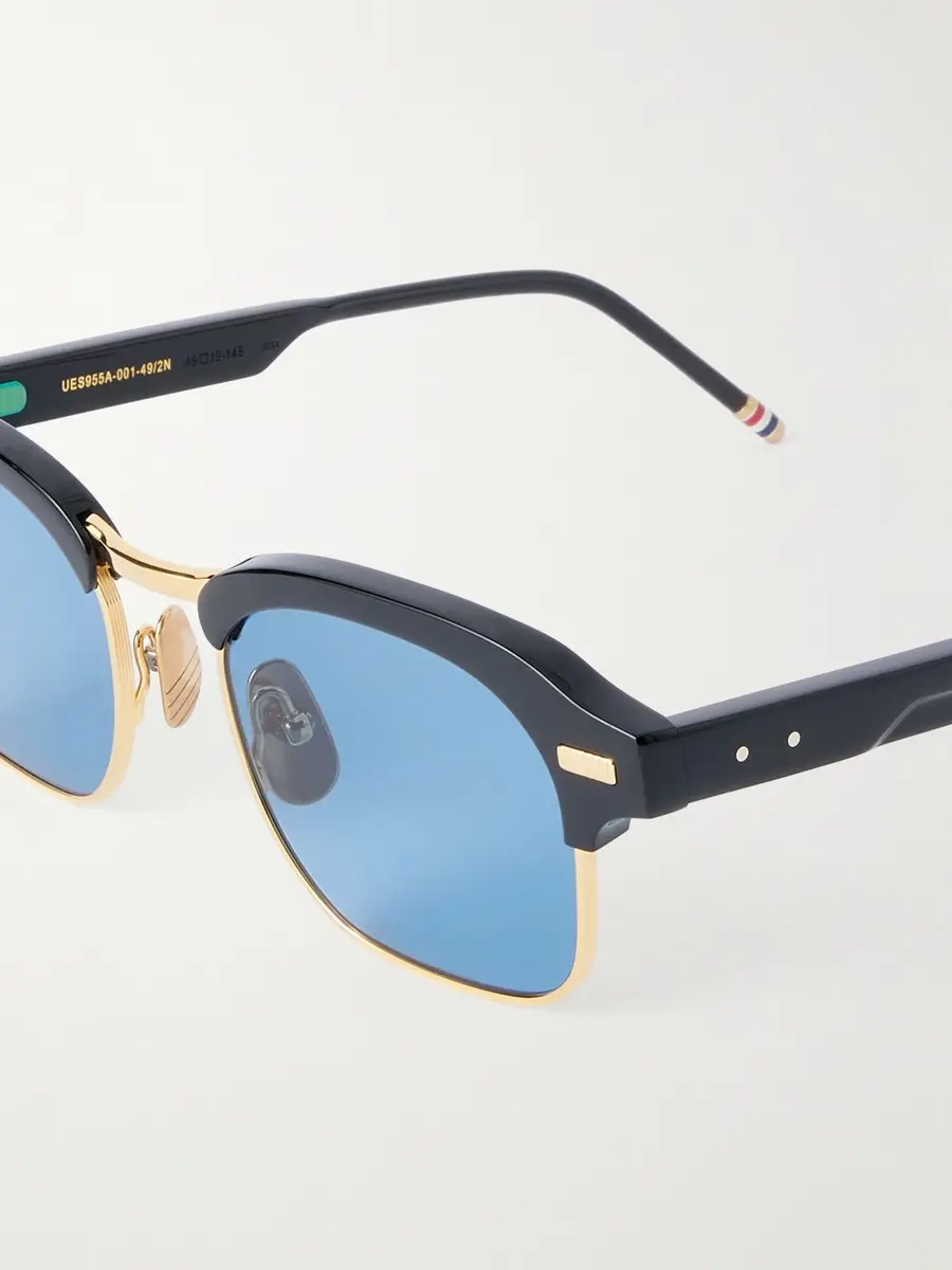 Thom Browne D-Frame Acetate and Gold-Plated Titanium Sunglasses - Men | Thumbnail 3