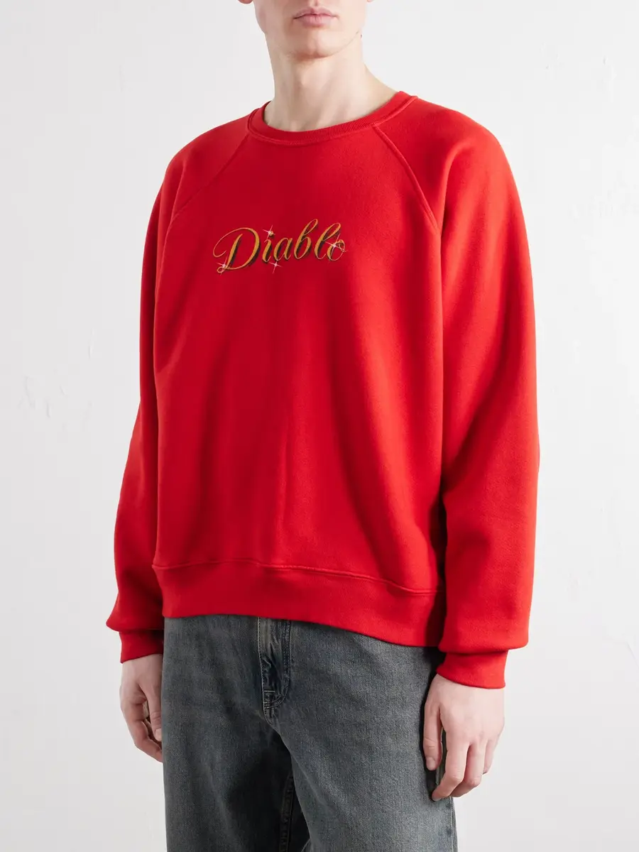 Willy Chavarria Diablo Printed Cotton-Jersey Sweatshirt - Men | Thumbnail 3 Willy Chavarria Diablo Printed Cotton-Jersey Sweatshirt - Men | Thumbnail 3