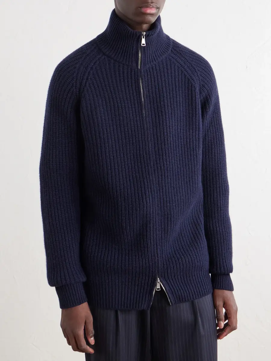 Ghiaia Cashmere Barracuda Ribbed-Knit Cashmere Zip-Up Sweater - Men | Thumbnail 3 Ghiaia Cashmere Barracuda Ribbed-Knit Cashmere Zip-Up Sweater - Men | Thumbnail 3