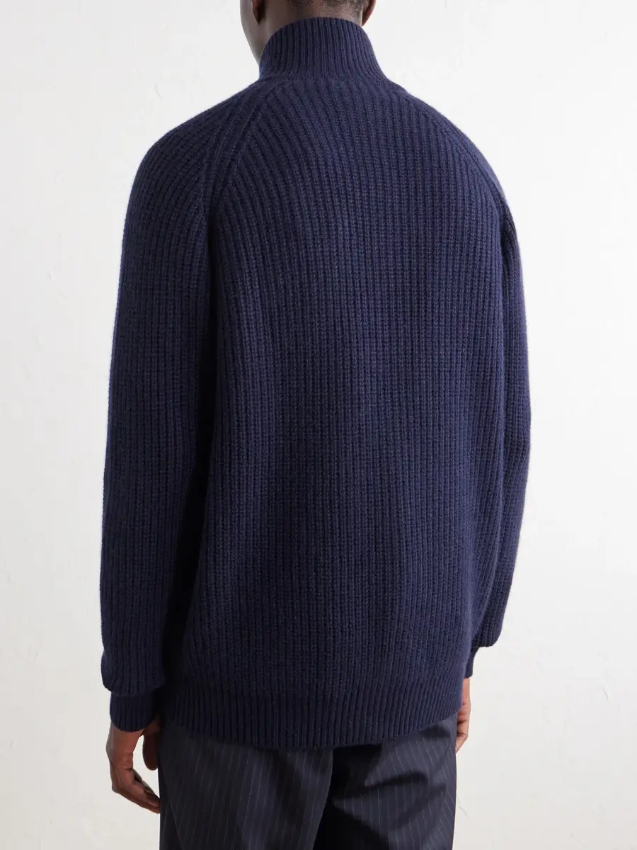 Ghiaia Cashmere Barracuda Ribbed-Knit Cashmere Zip-Up Sweater - Men | Thumbnail 4 Ghiaia Cashmere Barracuda Ribbed-Knit Cashmere Zip-Up Sweater - Men | Thumbnail 4