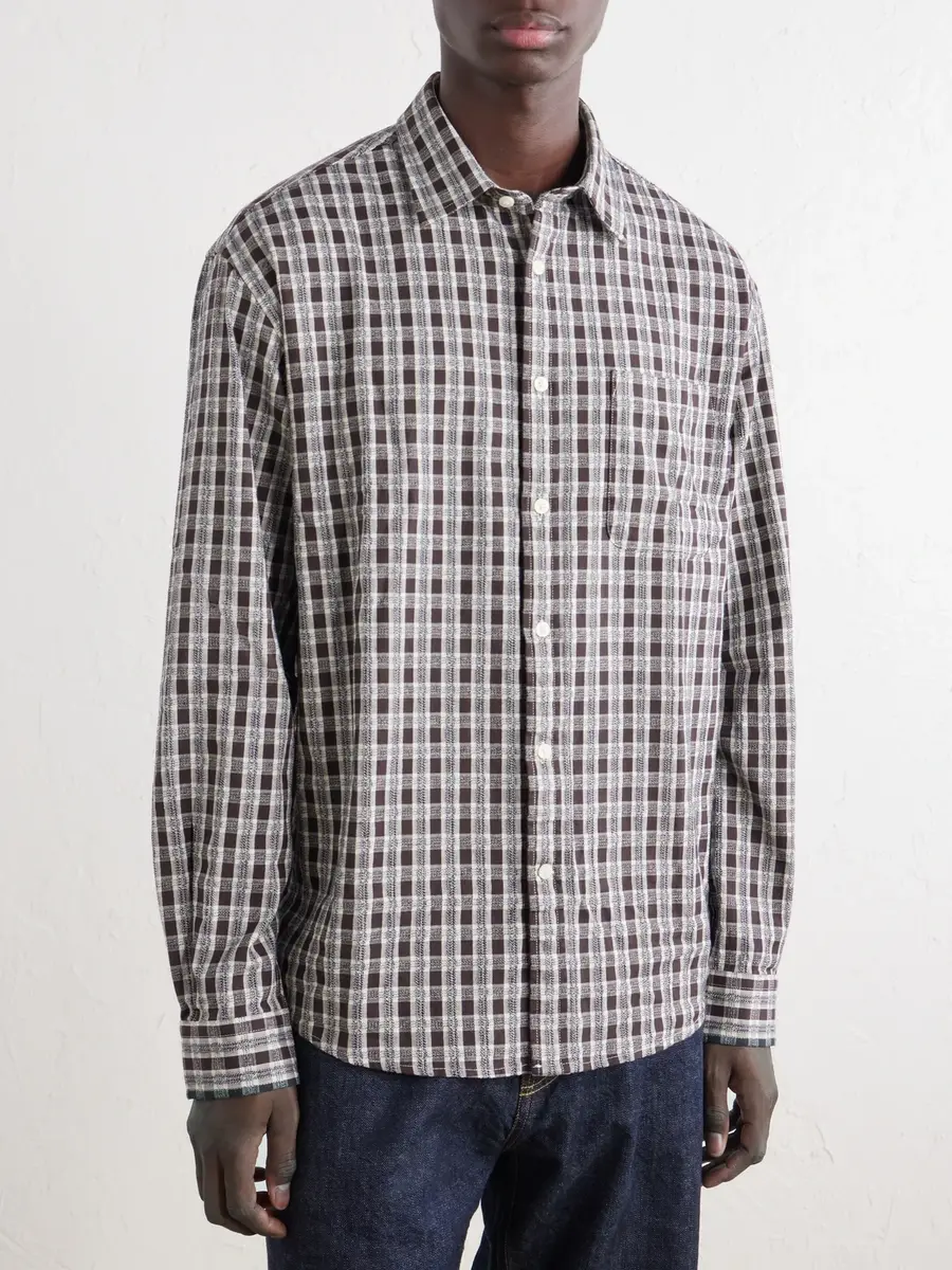 NN07 Deon 50007 Checked Mouliné Woven Organic Cotton Shirt - Men | Thumbnail 3