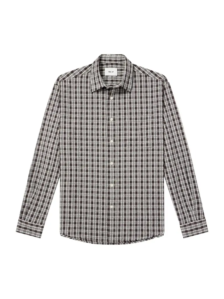 NN07 Deon 50007 Checked Mouliné Woven Organic Cotton Shirt - Men