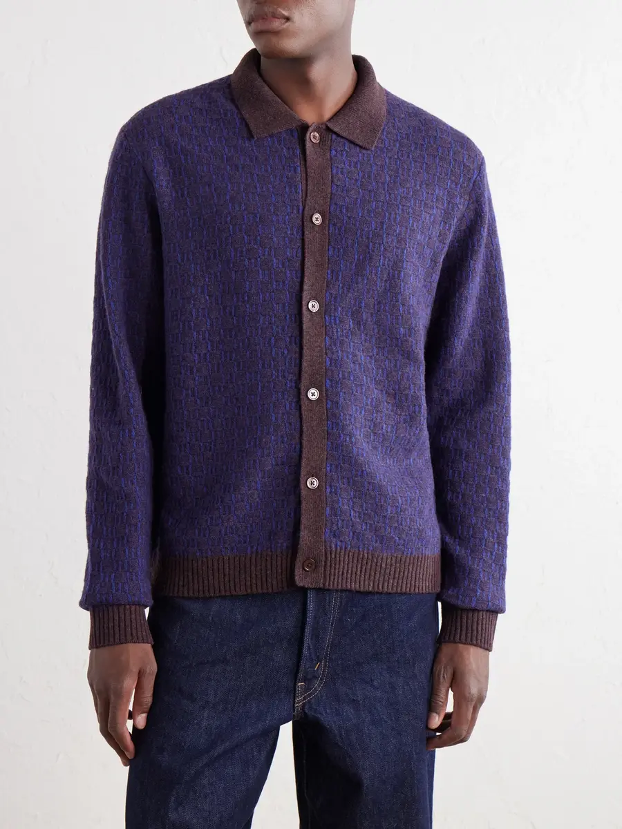 NN07 Thor 60004 Checked Wool-Blend Cardigan - Men | Thumbnail 3 NN07 Thor 60004 Checked Wool-Blend Cardigan - Men | Thumbnail 3