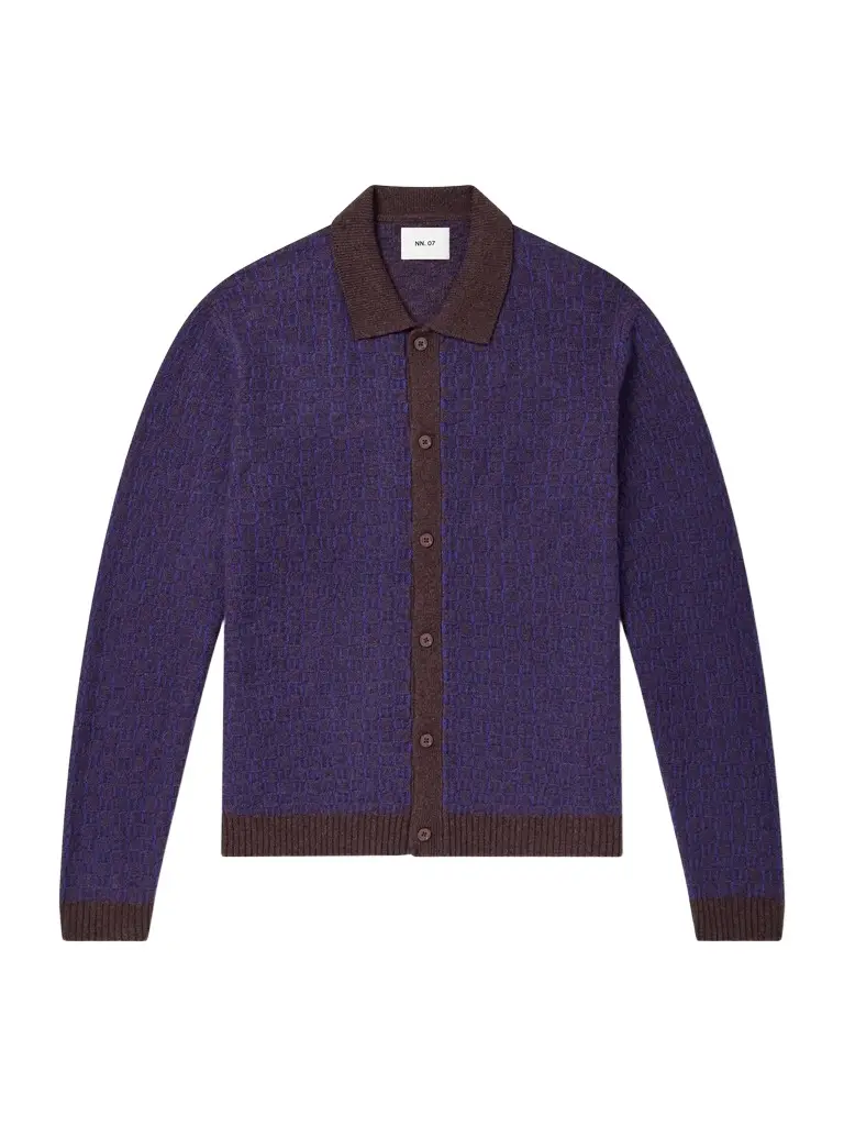 Thor 60004 Checked Wool-Blend Cardigan - Men Thor 60004 Checked Wool-Blend Cardigan - Men