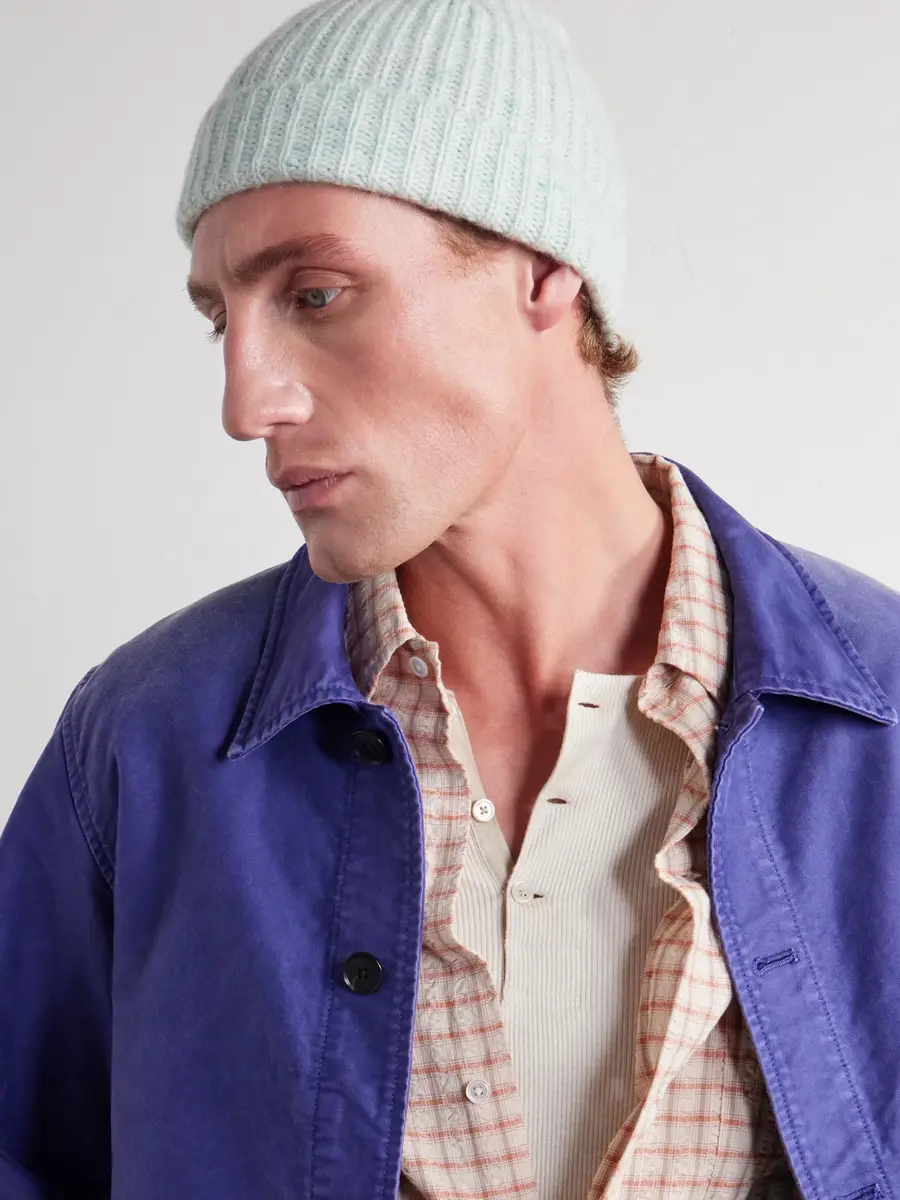 Auralee Ribbed Cashmere Beanie - Men | Thumbnail 2 Auralee Ribbed Cashmere Beanie - Men | Thumbnail 2