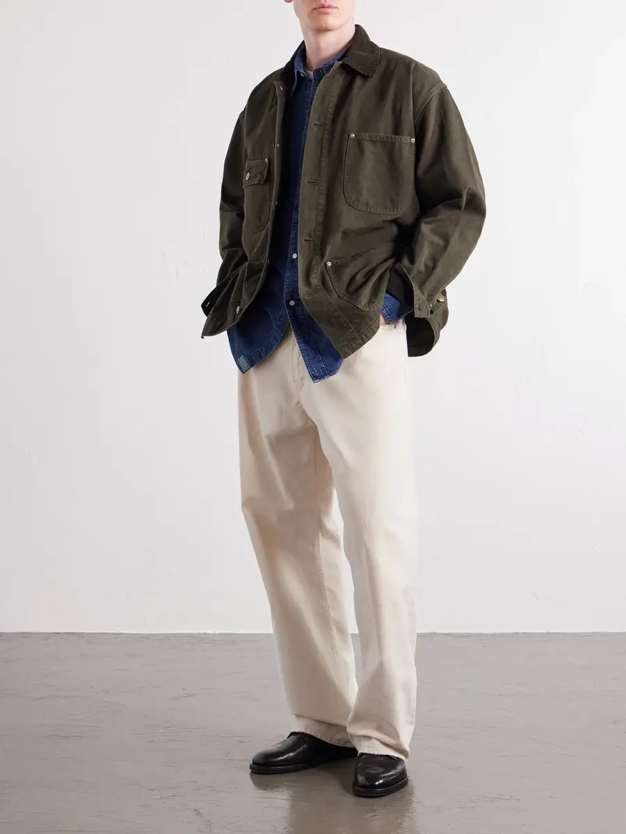 OrSlow Corduroy-Trimmed Cotton-Drill Jacket - Men | Thumbnail 2
