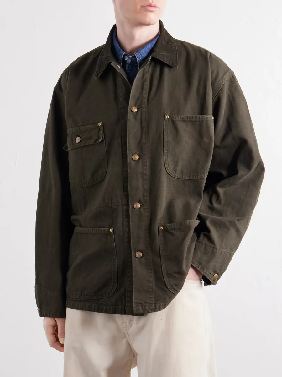 OrSlow Corduroy-Trimmed Cotton-Drill Jacket - Men | Thumbnail 3