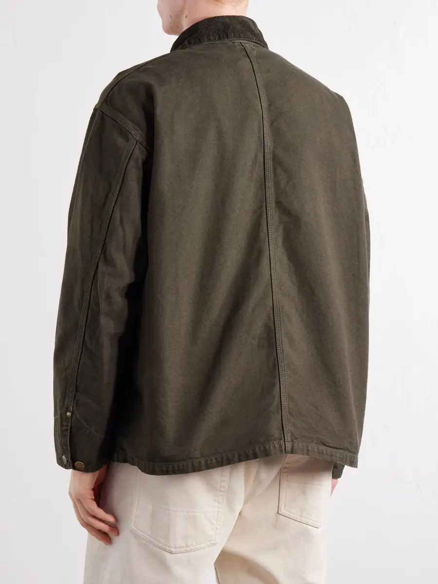 OrSlow Corduroy-Trimmed Cotton-Drill Jacket - Men | Thumbnail 4
