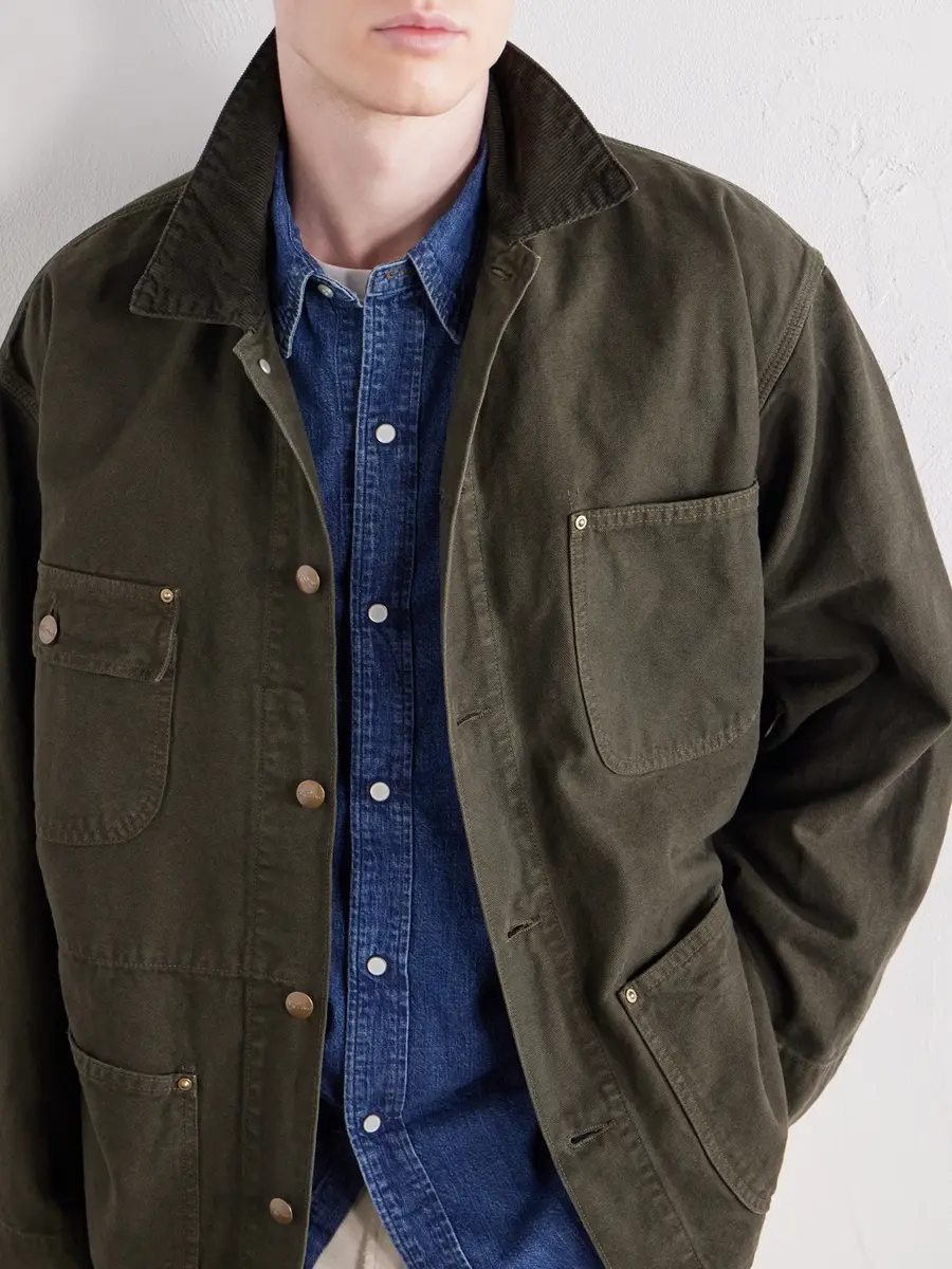 OrSlow Corduroy-Trimmed Cotton-Drill Jacket - Men | Thumbnail 5