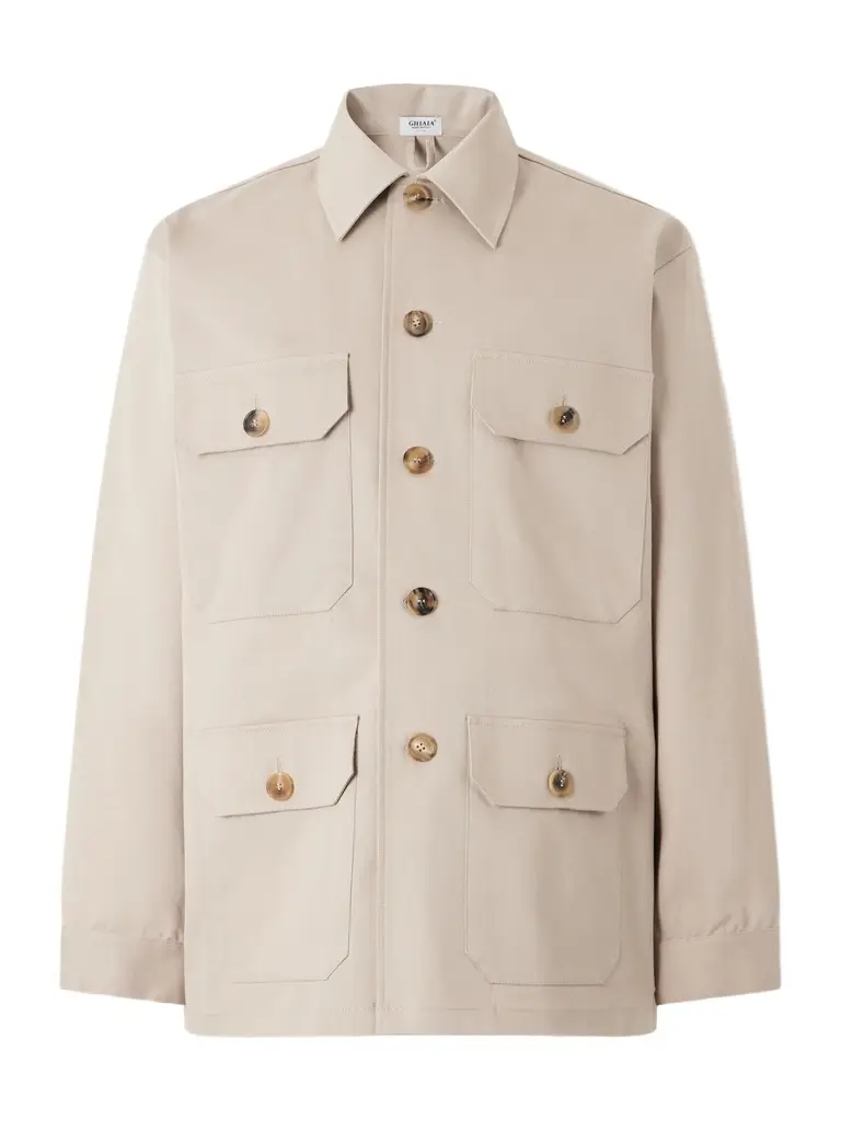 Ghiaia Cashmere Safari Cotton-Twill Overshirt - Men