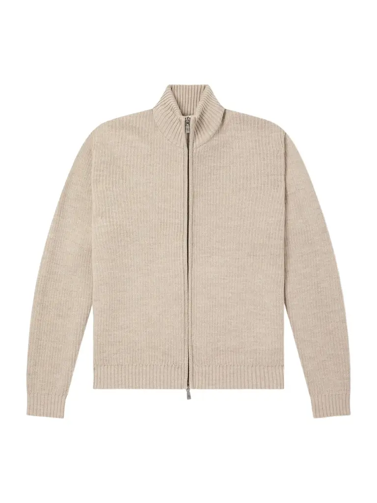 Minas Merino Wool Zip-Through Sweater - Men Minas Merino Wool Zip-Through Sweater - Men