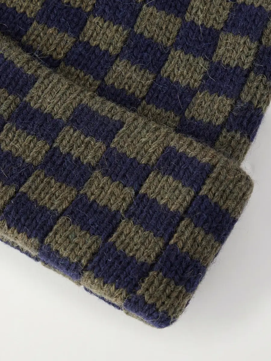 A Kind Of Guise Ajedrez Checkerboard Alpaca and Merino Wool-Blend Beanie - Men | Thumbnail 4