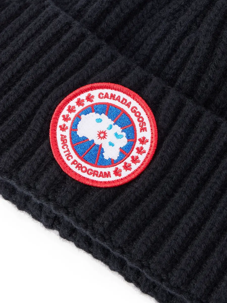 Canada Goose Logo-Appliquéd Ribbed Wool and Cashmere-Blend Beanie - Men | Thumbnail 4 Canada Goose Logo-Appliquéd Ribbed Wool and Cashmere-Blend Beanie - Men | Thumbnail 4