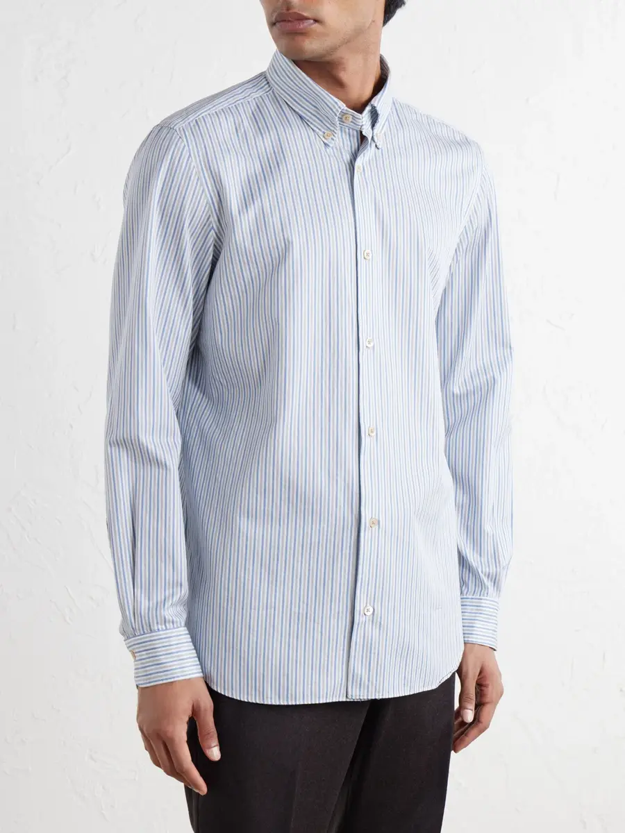 Boglioli Button-Down Collar Striped Cotton Shirt - Men | Thumbnail 5 Boglioli Button-Down Collar Striped Cotton Shirt - Men | Thumbnail 5