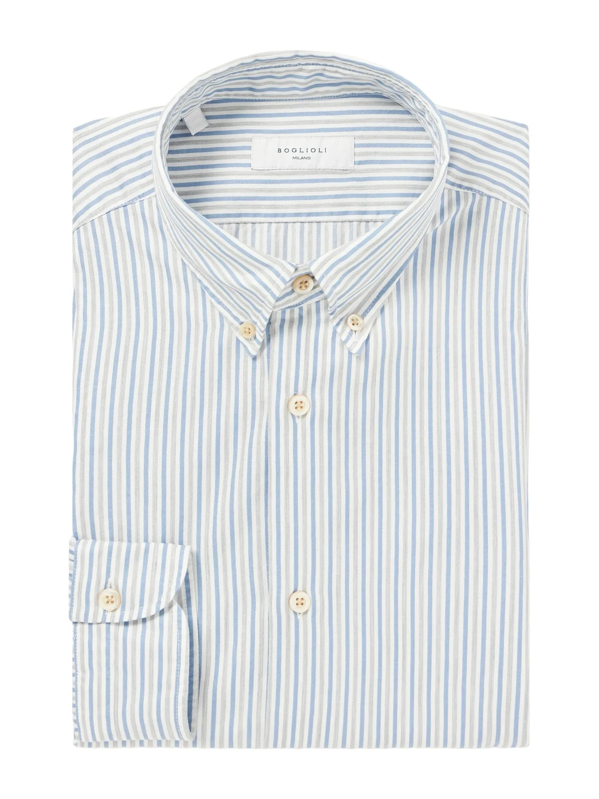 Boglioli Button-Down Collar Striped Cotton Shirt - Men