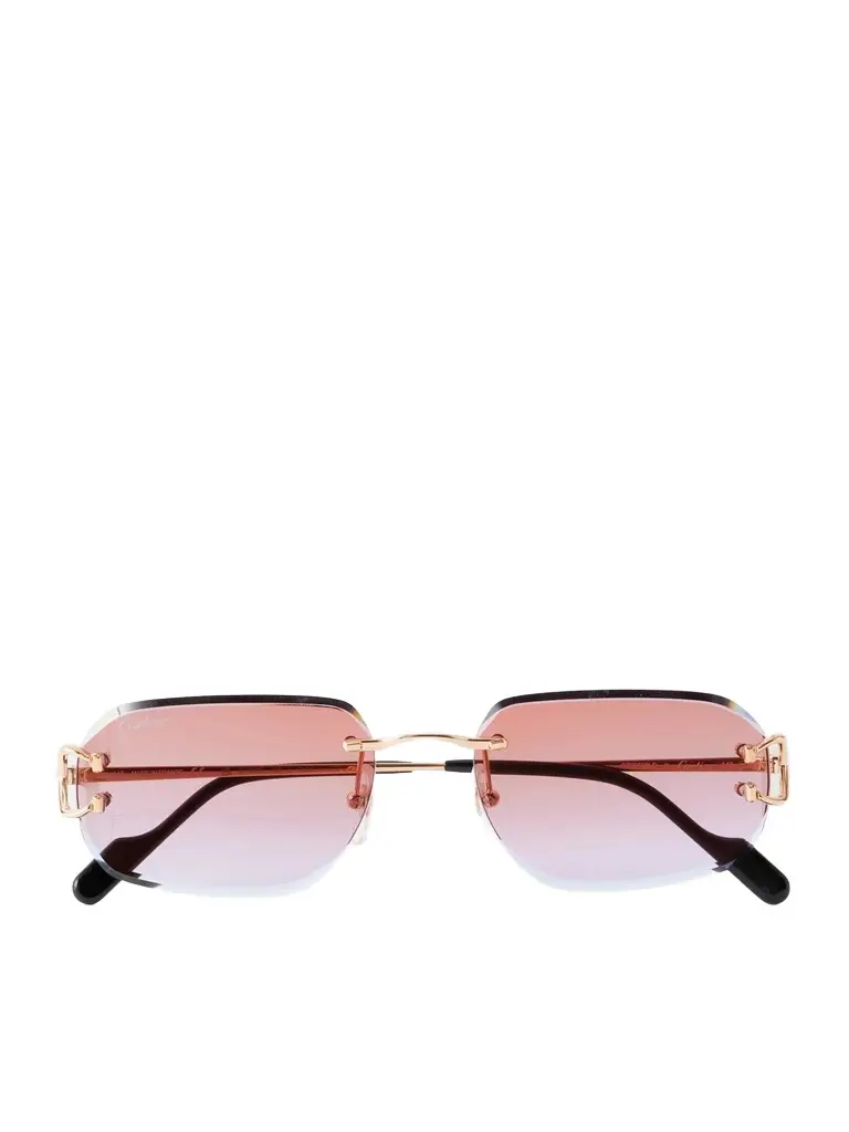 Cartier Eyewear Motifs de Cartier Square-Frame Gold-Tone Sunglasses - Men