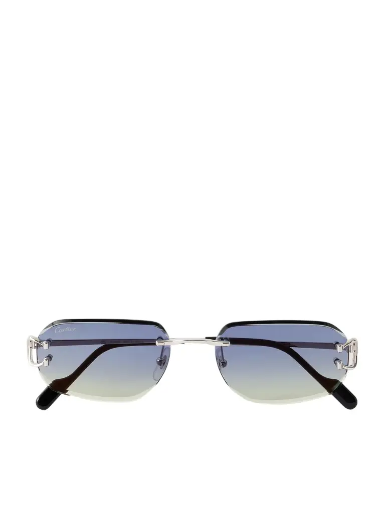 Cartier Eyewear Motifs de Cartier Square-Frame Silver-Tone Sunglasses - Men