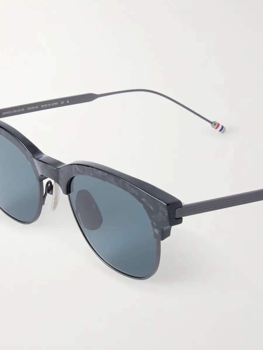 Thom Browne D-Frame Tortoiseshell Acetate and Gold-Plated Titanium Sunglasses - Men | Thumbnail 3