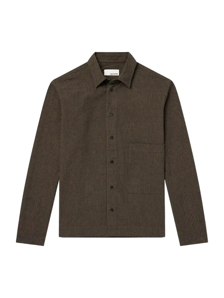 Natal Striped Cotton and Wool-Blend Seersucker Shirt - Men