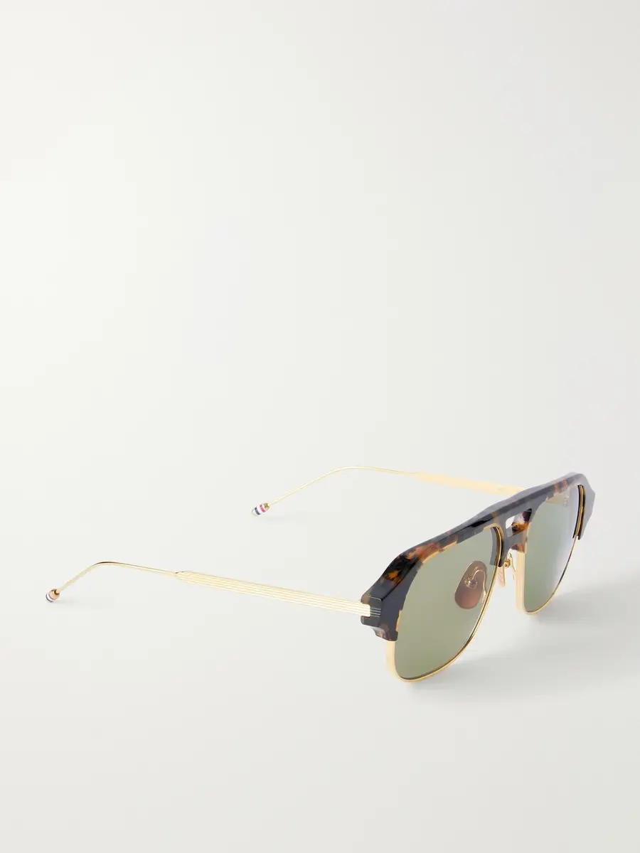 Thom Browne Aviator-Style Tortoiseshell Acetate and Titanium Sunglasses - Men | Thumbnail 4 Thom Browne Aviator-Style Tortoiseshell Acetate and Titanium Sunglasses - Men | Thumbnail 4