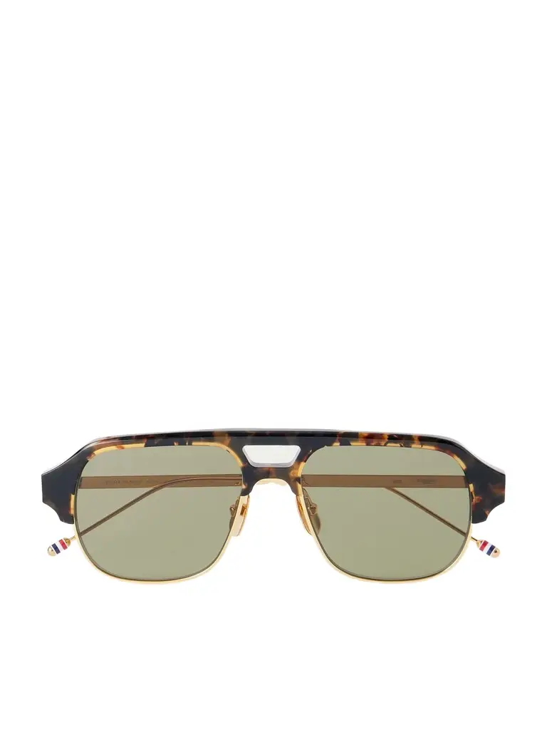 Thom Browne Aviator-Style Tortoiseshell Acetate and Titanium Sunglasses - Men