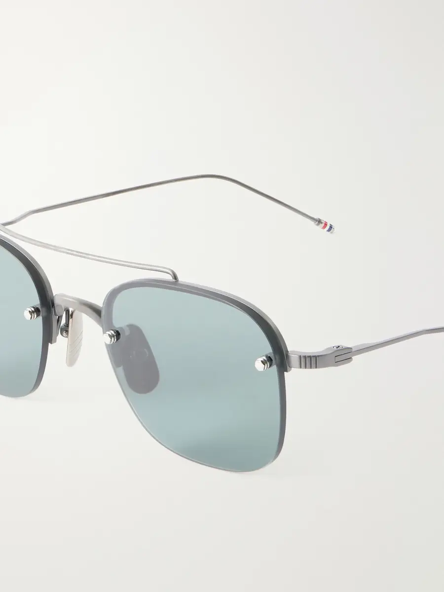 Thom Browne Aviator-Style Gold-Pleated Titanium Sunglasses - Men | Thumbnail 3 Thom Browne Aviator-Style Gold-Pleated Titanium Sunglasses - Men | Thumbnail 3
