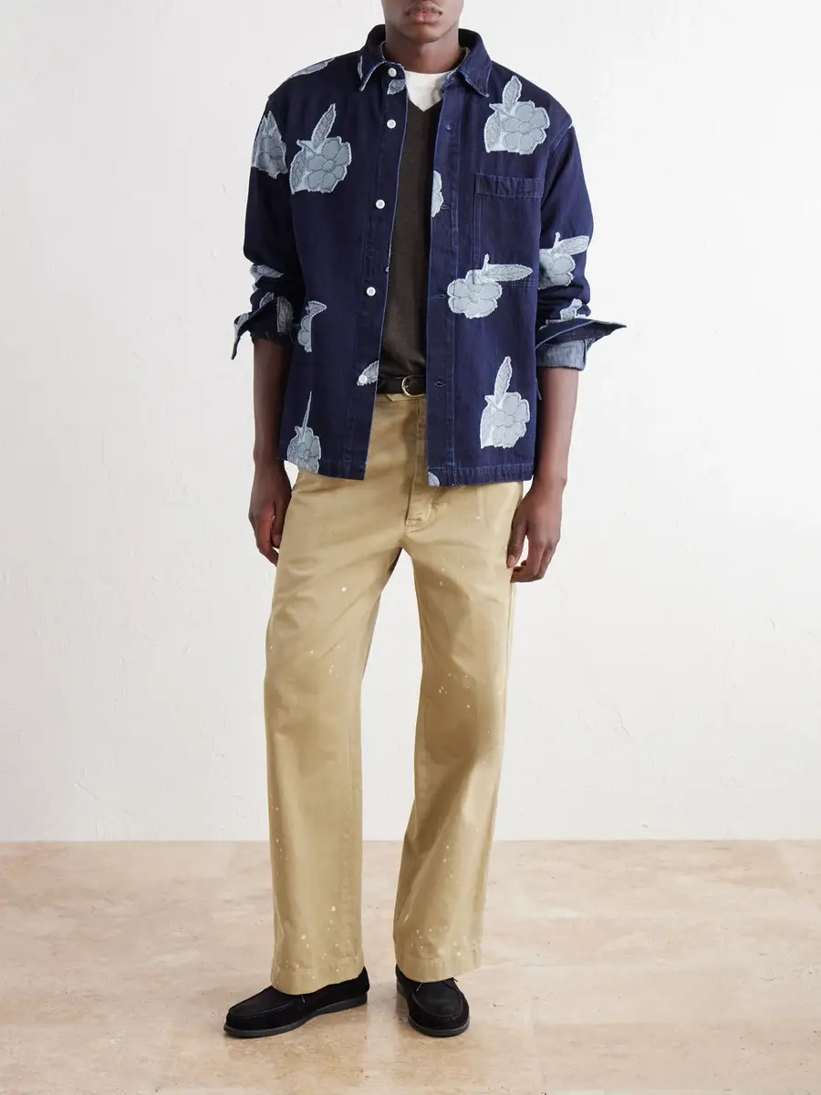 NN07 Adwin 50018 Fil Coupé-Jacquard Denim Shirt - Men | Thumbnail 2
